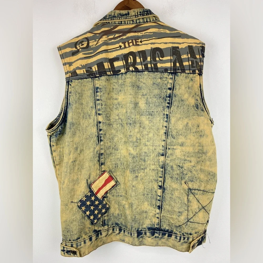 Diamond Stash size Large/38 Men’s Sahara American Flag Jacket Vest & Jeans - Picture 7 of 16